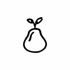 Pear icon in vector. Logotype - Doodle
