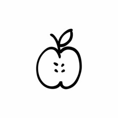 Half cut apple icon in vector. Logotype - Doodle