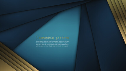 abstract luxury background. dark and blue geometric lines. background for presentation. geometric shape. vector illustration. blue wave