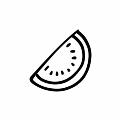 Watermelon icon in vector. Logotype - Doodle