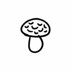 Mashroom icon in vector. Logotype - Doodle