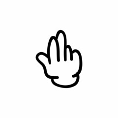 Victory hand icon in vector. Logotype - Doodle
