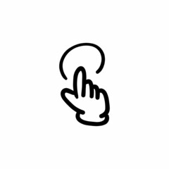 Point upward icon in vector. Logotype - Doodle