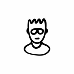 Worried icon in vector. Logotype - Doodle