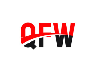 QFW Letter Initial Logo Design Vector Illustration