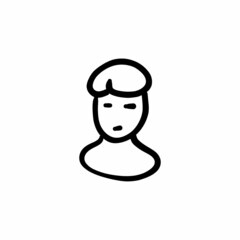 Sad boy icon in vector. Logotype - Doodle