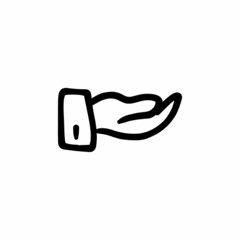 Beg gesture icon in vector. Logotype - Doodle