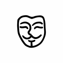 Happy man icon in vector. Logotype - Doodle