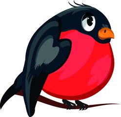 Cartoon bullfinch