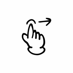 Right touch icon in vector. Logotype - Doodle