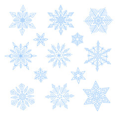 Vector illustration of cute snowflakes