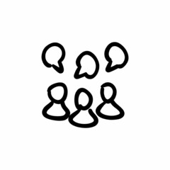 Group chat icon in vector. Logotype - Doodle