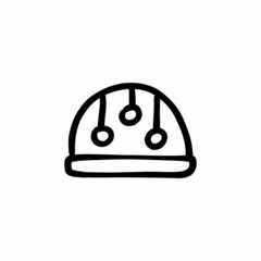 AI cap icon in vector. Logotype - Doodle