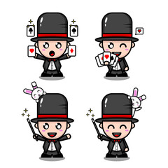 New Boy Character Magician And Bunny