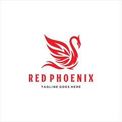 Phoenix Bird Logo Design Vector Image