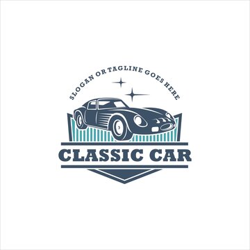 Classic Car Sport Logo Design Vector Image