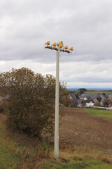 Flughafen Landebahn. Anflugbefeuerung.