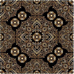 Mandala seamless pattern background with traditional floral motif ornament.