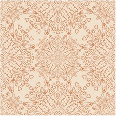 Mandala seamless pattern background with traditional floral motif ornament.