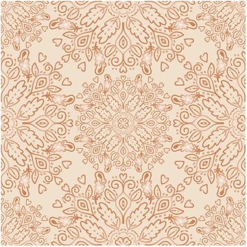 Mandala seamless pattern background with traditional floral motif ornament.