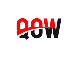 QOW Letter Initial Logo Design Vector Illustration