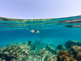 Underwater photo of woman snorkeling