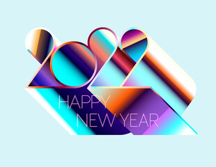 New year 2022. Colorful lettering design.