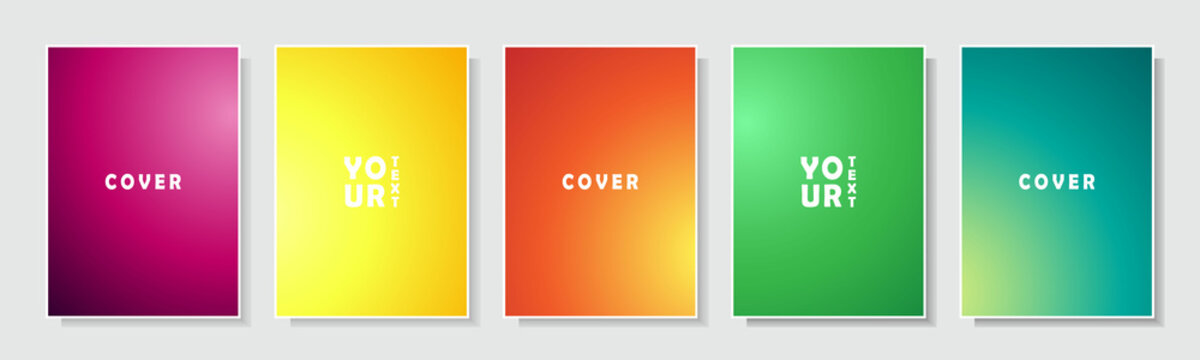 gradation cover futuristic style, colorful light effect, set collection template design vector