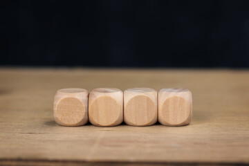 Fototapeta na wymiar empty wooden cube on wood bacground, copy space