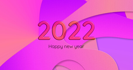 3D Background, happy new year 2022, with pink colors futuristic.