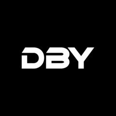 DBY letter logo design with black background in illustrator, vector logo modern alphabet font overlap style. calligraphy designs for logo, Poster, Invitation, etc.