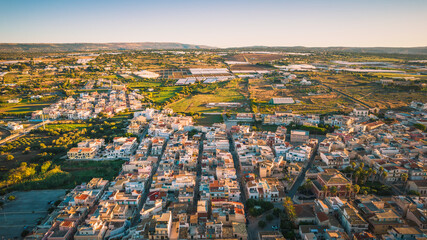Amazing Panorama of Donnalucata at Dawn from above, Scicli, Ragusa, Sicily, Italy, Europe