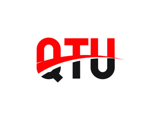 QTU Letter Initial Logo Design Vector Illustration