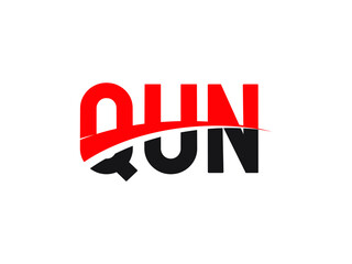 QUN Letter Initial Logo Design Vector Illustration