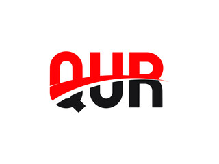QUR Letter Initial Logo Design Vector Illustration