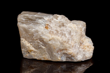 Macro mineral stone Moonstone a black background