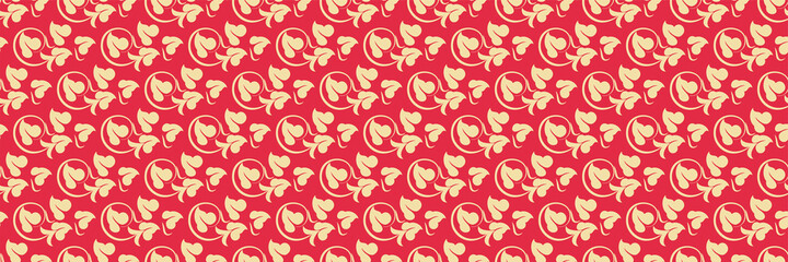 Background image with abstract ornament on a red background for your design. Seamless background for wallpaper, textures. Vector illustration.
