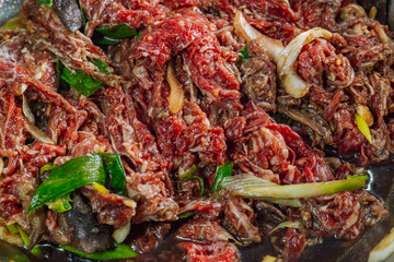 Korean food beef bulgogi dish on plate