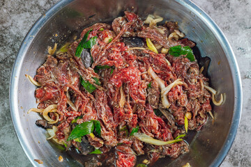Korean food beef bulgogi dish on plate
