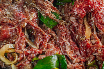 Korean food beef bulgogi dish on plate