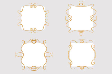 A set of golden wavy vintage frames. Good for any project.