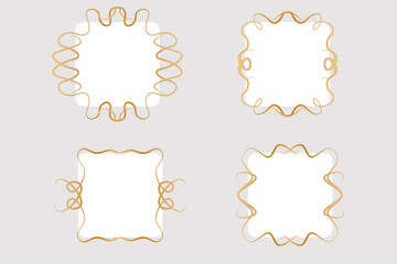 A set of golden wavy vintage frames. Good for any project.