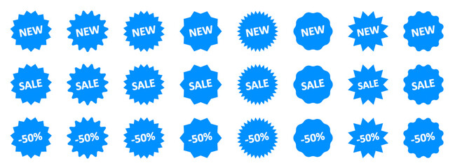 Set of different labels. New labels, sale, discount. Tags, sticker, special offer. Price tags vector.