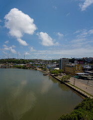 Fototapeta na wymiar Aerial view of Avenida 2 de Julho in the city of Ilhéus Bahia Brazil