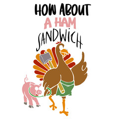 funny turkey with pig | thanksgiving