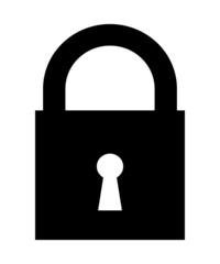 Black color icon in lock shape