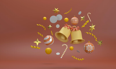 festive celebrations for new year and christmas party christmas balls ribbons, gift boxes.