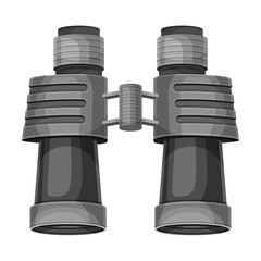 Binoculars double lenses optical instrument for viewing distant objects vector illustration