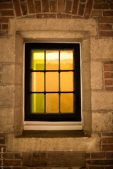 window in the old brick wall