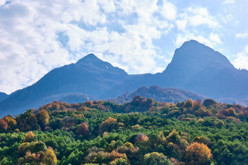 mountain landscape with clouds
